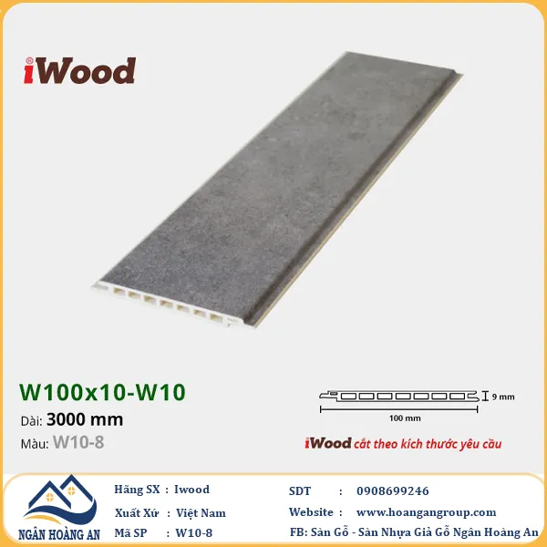 Tấm Nano Hèm V Giả Gỗ Ốp Tường Ốp Trần Iwood W10